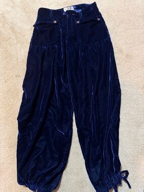 We The Free Navy Velvet Jogger Pants